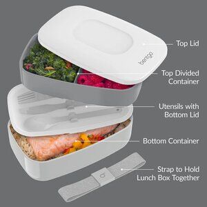 BENTGO All-In-One Stackable Bento Lunch‎ Box (Gray) (BRAND-NEW & SEALED!)
